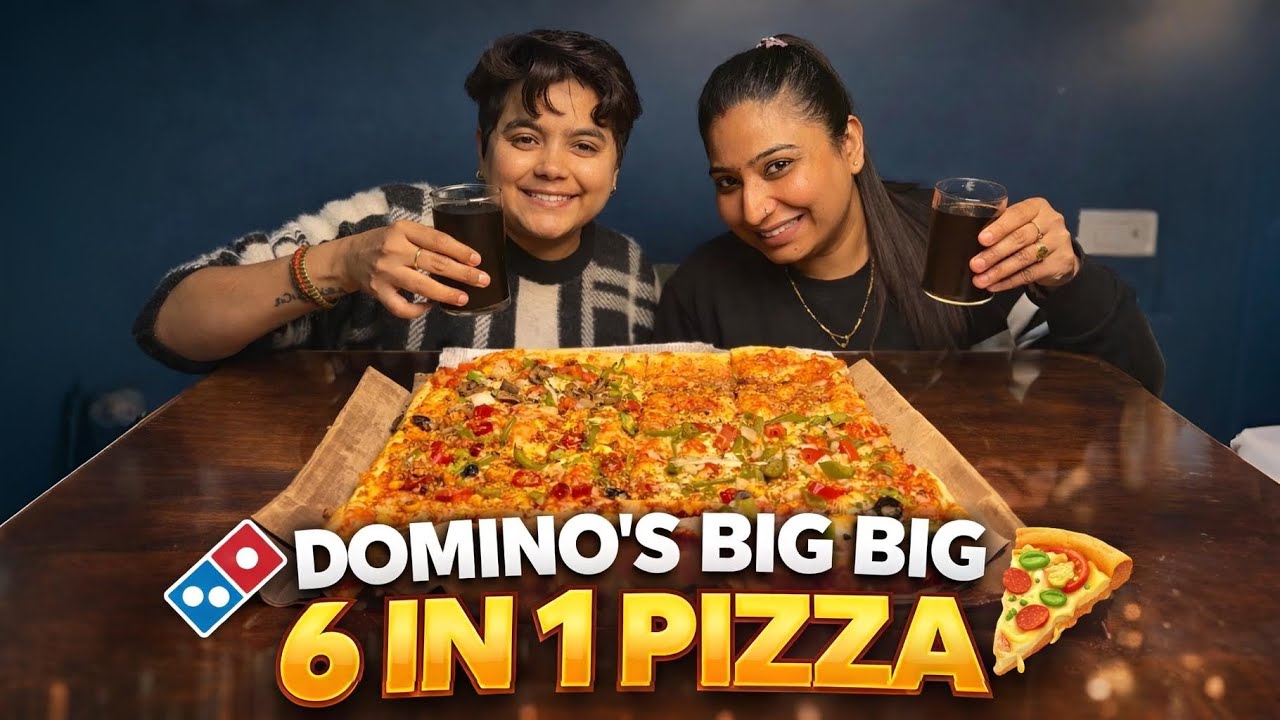 ASMR Eating Domino’s Big Big 6 In 1 Pizza Mukbang
