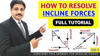 HOW TO RESOLVE INCLINE FORCES (LEARN ALL METHODS) METHOD OF RESOLUTION | ENGINEERING MECHANICS