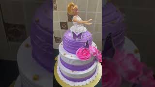 Triple story, doll cake #cake #pineapplecak #londoncakedesigner #birthdaycake #cakedecorating