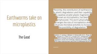 Earthworms Vs. Microplastics