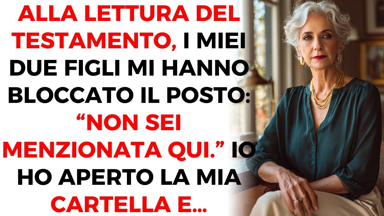 Alla Lettura Del Testamento I Miei Figli Dissero: “Non Sei Menzionata Qui.” Io Aprii La Cartella...
