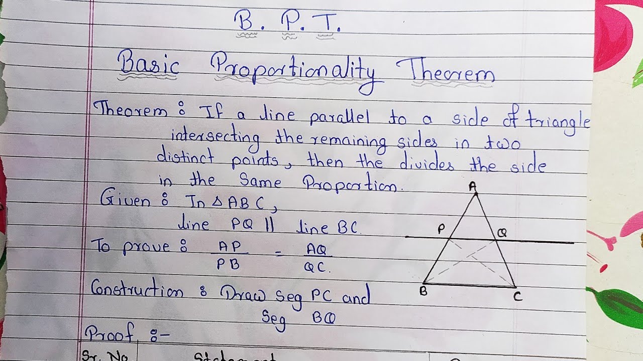 Basic Proportionality Theorem || B.P.T. || Similarity || 10th maths ...