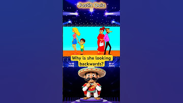 why is she looking backwards? #quiz #challenge #quiztime #riddle #quizzes #shorts #viral #trending
