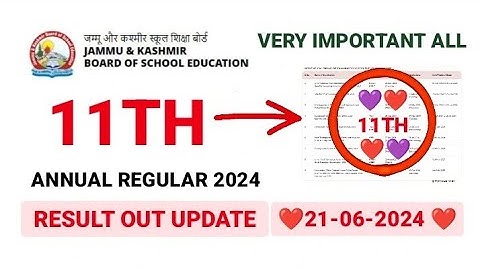 JKBOSE Breaking 🚨 :- Jkbose 11th, Class Result | Result Update Jkbose Class 11,  | Must watch Video