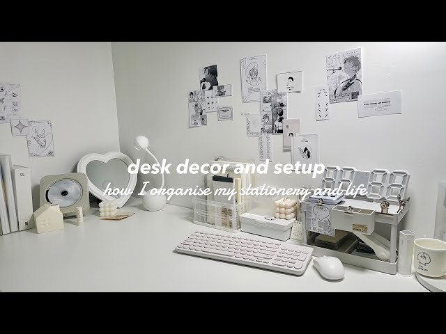aesthetic desk decor and setup - YouTube