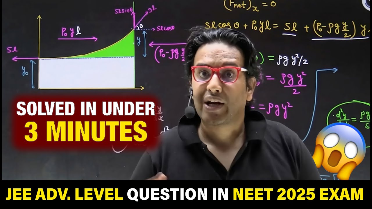 JEE Adv. LEVEL Question in NEET 2025 Exam😱 || Under 3 Min. || PW