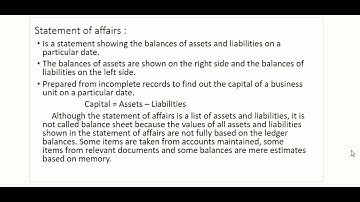 12th Accountancy - chapter 1 - Statement of affairs - explanation in tamil