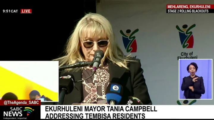 Ekurhuleni mayor Tania Campbell addressing Tembisa...