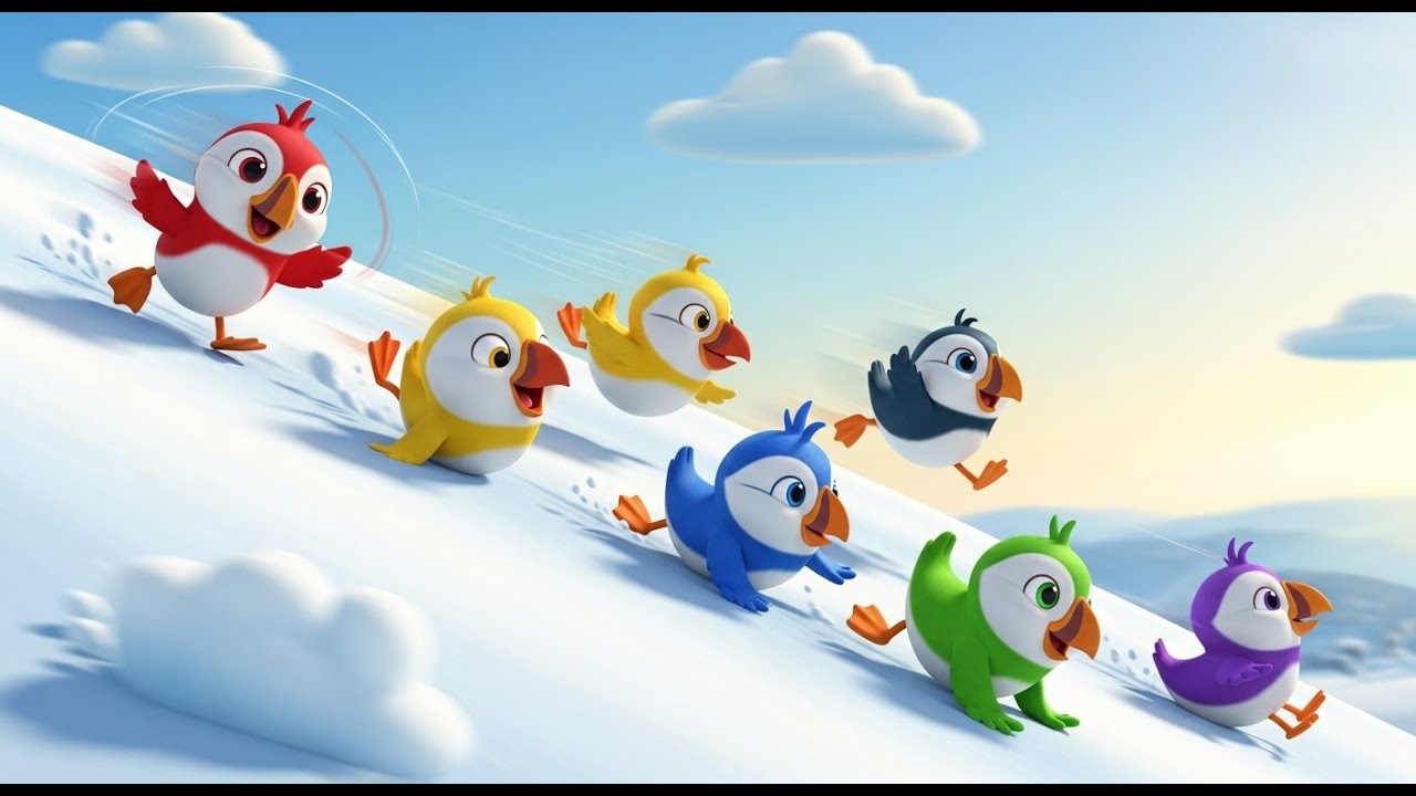 Five Little Puffins Slide Slide Slide | Arctic Adventure & Counting Rhyme for Kids