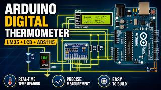 Arduino Precision Thermometer | ADS1115 + LM35 + I2C LCD Full Tutorial