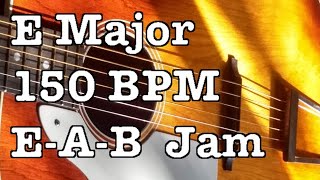 E Major 150 BPM Backing Track EAB 3 Chord Jam - Major Blues Track - 5 Minute Guitar Practice