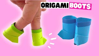 DIY origami BOOTS [easy paper boots]