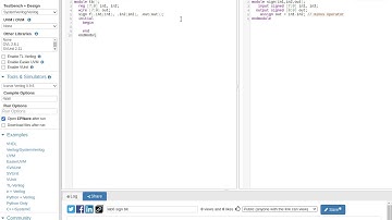 Verilog HDL for Signed bit arithmatic operation using  EDA playground