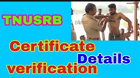 TNUSRB certificate verification Details