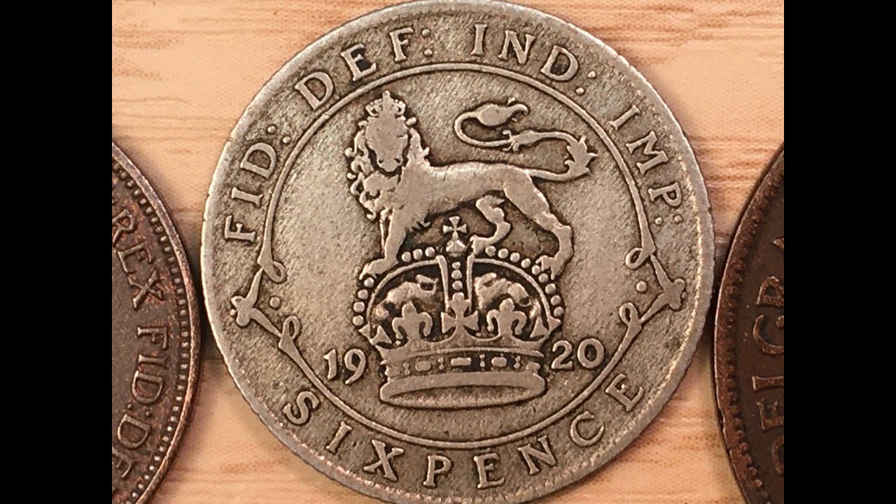 Great Britain Six Pence 1920 - 50% Silver 2nd George V Coinage - UK 1/11 Troy Ounce - United Kingdom