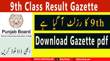 9th Class Result Gazette 2021 Punjab Boards