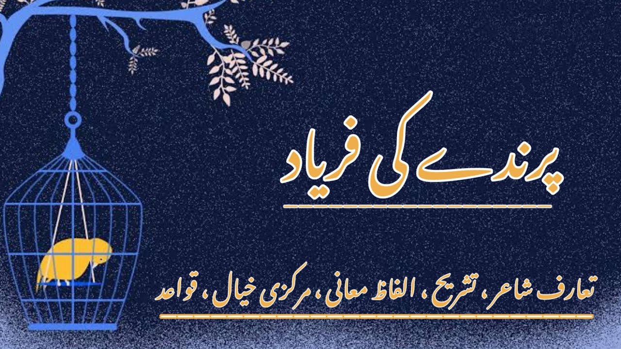 Nazam: Parinday ki Faryad ( نظم: پرندے کی فریاد) Explanation