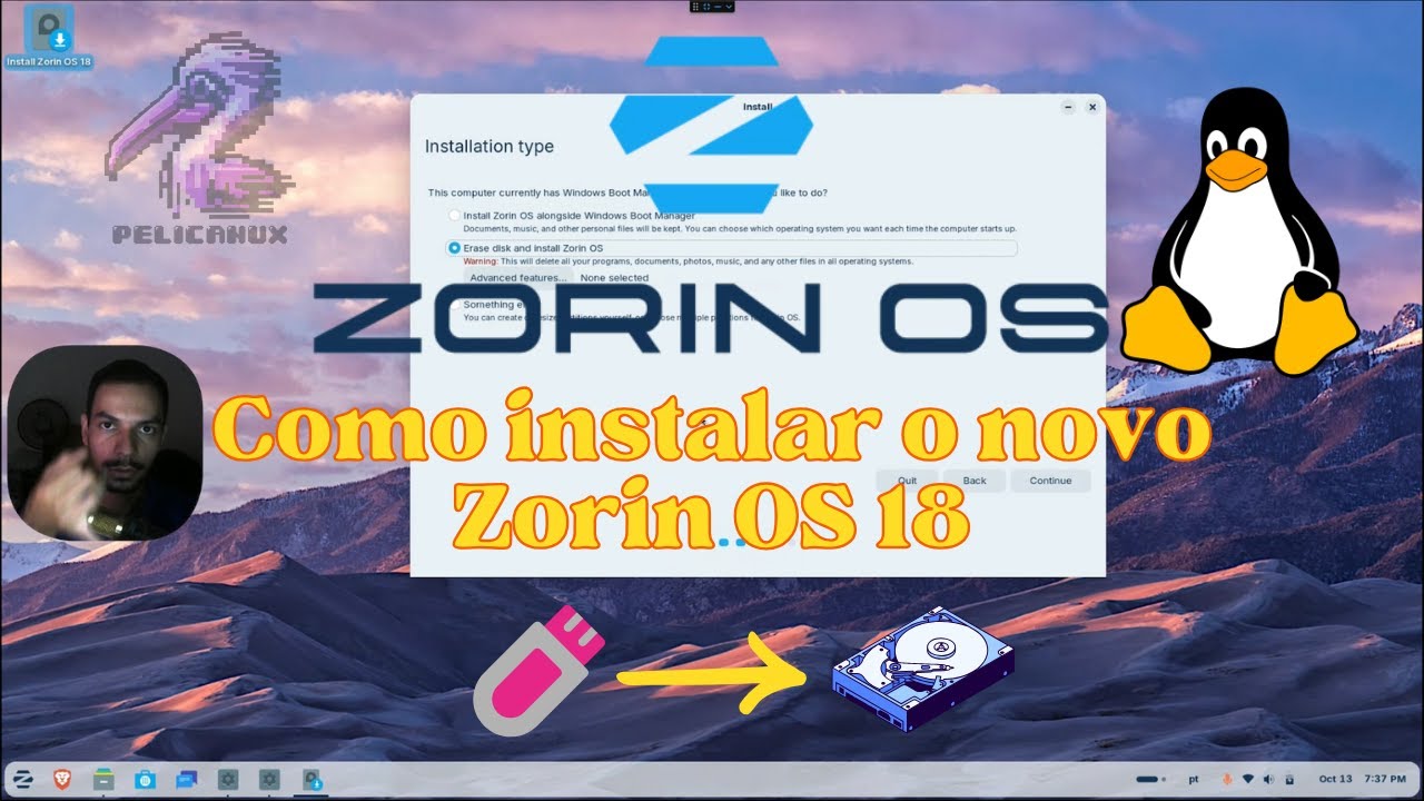 Como instalar o Zorin OS 18 - Particionamento manual UEFI