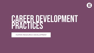 Career Development Practices and Activities