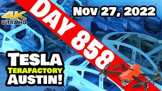 PAINT SHOP TESTS AT GIGA TEXAS! - Tesla Gigafactory Austin 4K  Day 858 - 11/27/22-Tesla Terafactory