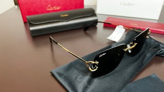 Unboxing cartier sunglasses CT03308-005 GOLD GOLD GREEN