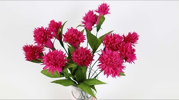 How To Make Gomphrena Globosa Flower From Crepe Paper  - Craft Tutorial