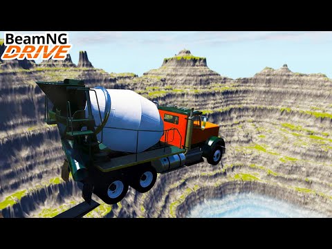 Top 10 ski jumping into the abyss BeamNG drive