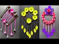 3 Beautiful wall hanging crafts ideas / flower making ideas / Room decoration ideas / Wallmateideas