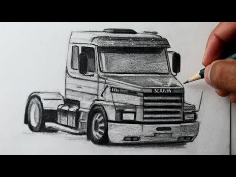 Como desenhar Carreta Scania 450s arqueada 