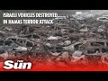 Inside junkyard of Israeli vehicles destroyed in Hamas terror attack