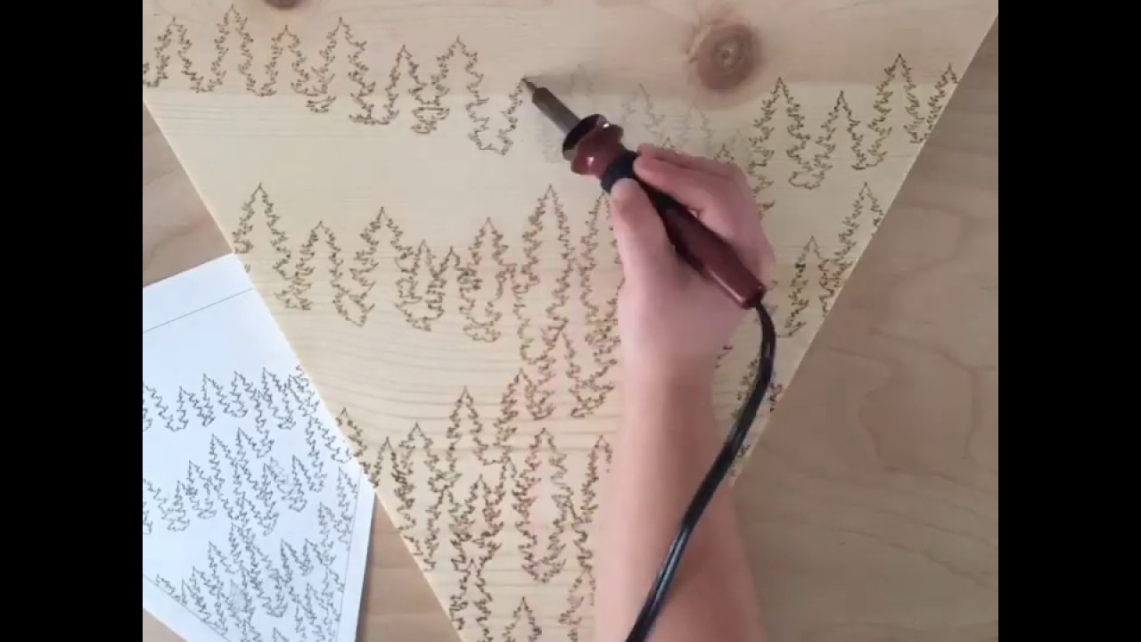 Woodburning Treelines for a Large Wall Art Piece