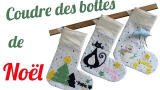 DIY Coudre des bottes/chaussettes de Noël en tissu