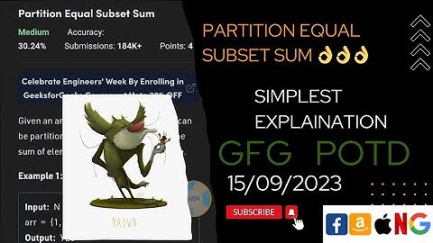 Partition Equal Subset Sum | gfg potd today| POTD | GFG Problem of the Day | C++ | Java |@CodeThurst