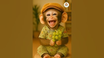 Monkey Eats Grapes and Laughs 🍇😂