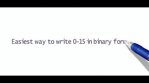 Writing 0-15 in binary form, made easy.