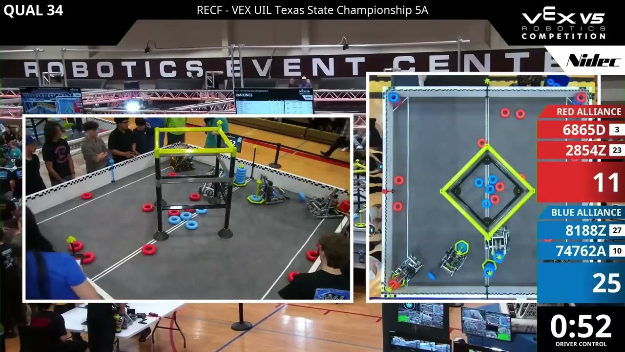 Q34 | 6865D & 2854Z vs. 8188Z & 74762A | RECF - VEX UIL Texas State Championship 5A 2025