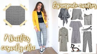7 OUTFITS 1 PANTALON ¿COMO COMBINAR ESTAMPADO CUADROS VICHY? - YouTube