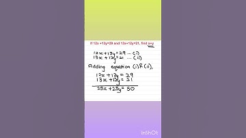Math Made Easy! Solving Linear Equations | Find x + y | #MathShorts" #algebra #mathematics