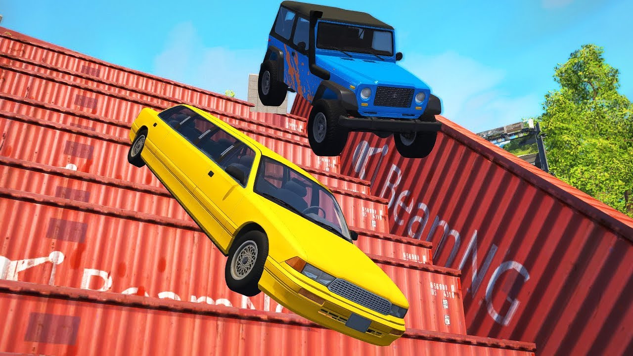 Stairs Jumps Down #17 - BeamNG.drive