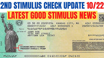 BIG Second Stimulus Check Update 10-22| GOOD NEWS (TO THE POINT)