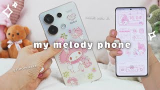 KAWAII PHONE MAKEOVER | Aesthetic My Melody Theme  | Redmi Note 13