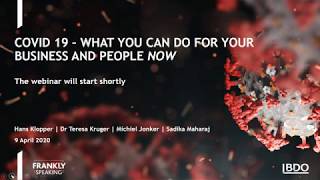 WEBINAR | COVID 19 -  What you can do for your business and people now
