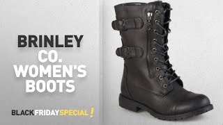 Walmart Top Black Friday Brinley Co. Women's Boots: Brinley Co Womens Buckle Detail Lace-up Boots