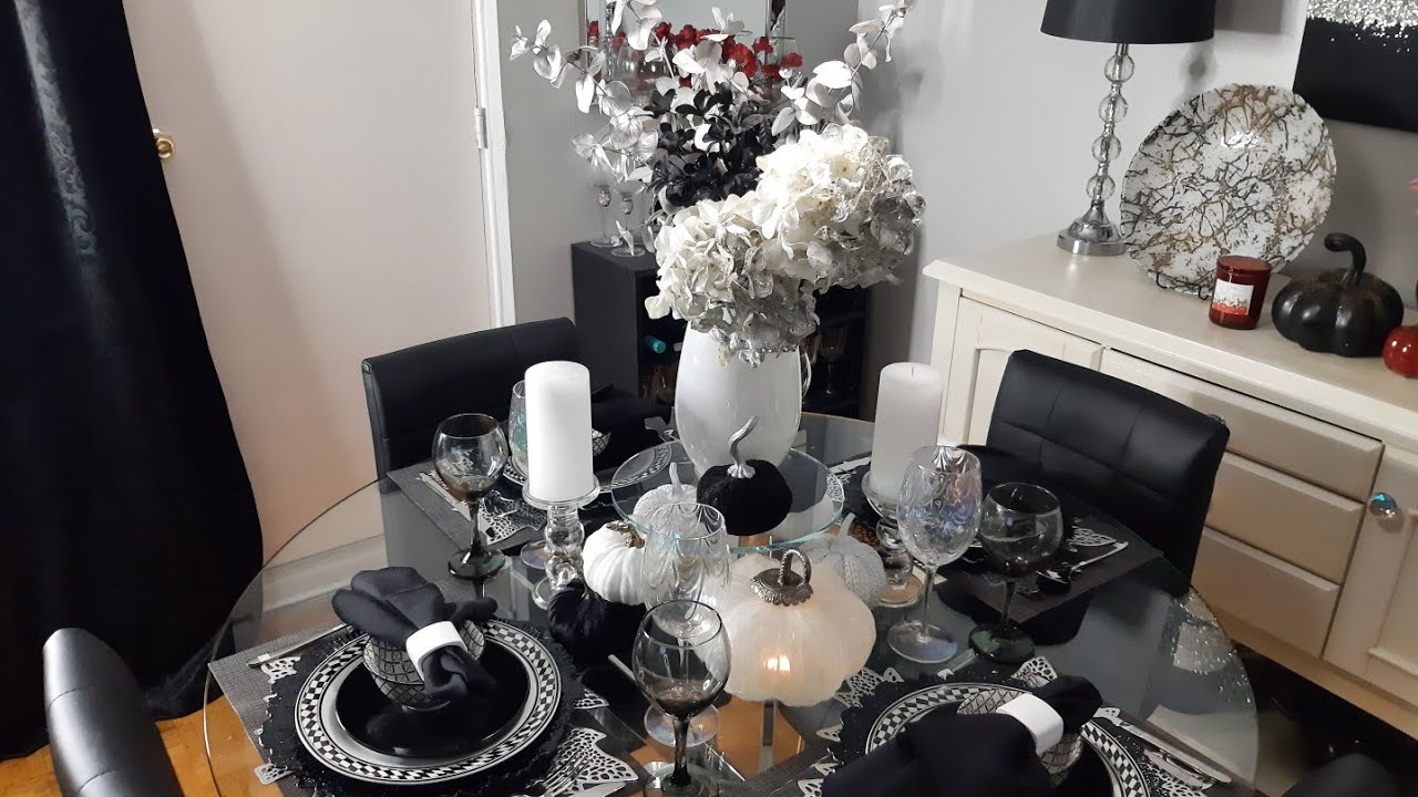 🍁NEW: 🍁FALL BLACK & WHITE TABLESCAPE/ 