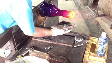 琉球ガラスシーシャボトル制作　Making Ryukyu Glass Hookah Bottle