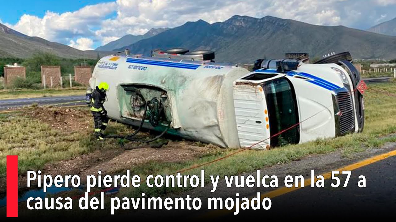 Pipero pierde control y vuelca en la 57 a causa del pavimento mojado ...