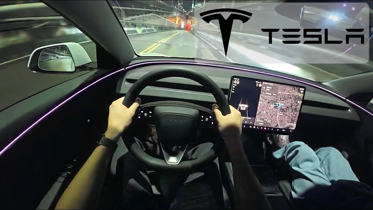 Tesla Model 3 Highland POV Night Drive - YouTube