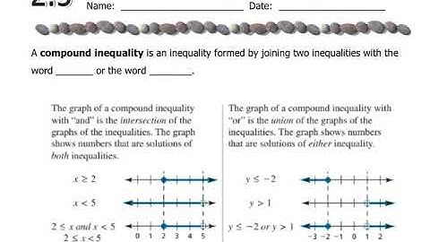 2.5 Solving Compound Inequalities