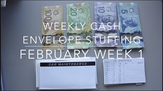 WEEKLY CASH ENVELOPE STUFFING WITH CANADIAN CURRENCY | FEBRUARY WEEK 1 | JamzPlanz