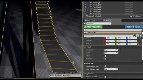 Elevator and escalator Blueprint settings UE4 Marketplace Modular Mall Environment